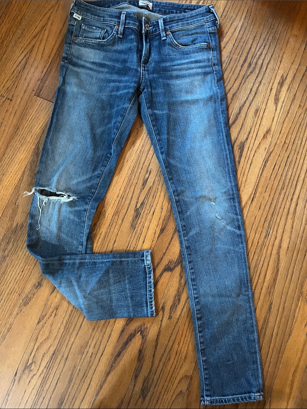 Citizens Of Humanity Distressed Blue Skinny Jeans
